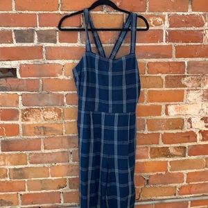 J. Crew blue plaid jumpsuit size 12